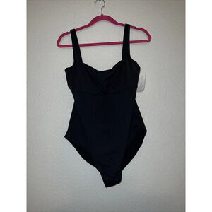 Sea Level Swim solid Black one piece womens swimwear. Size 12